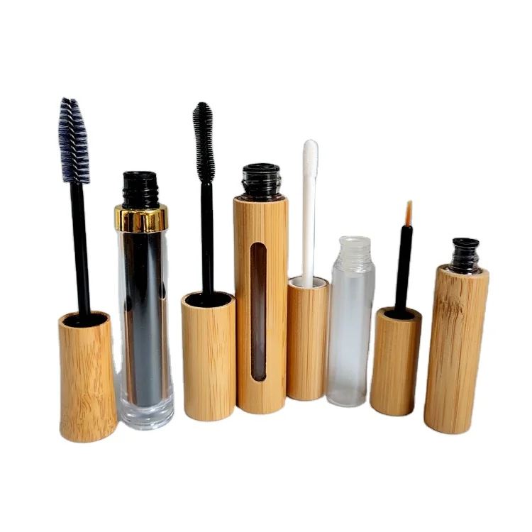 

Wholesales 5ml 10ml 15ml 30ml bamboo cosmetic tube mascara tube lip glossy tube eye liner, Customized