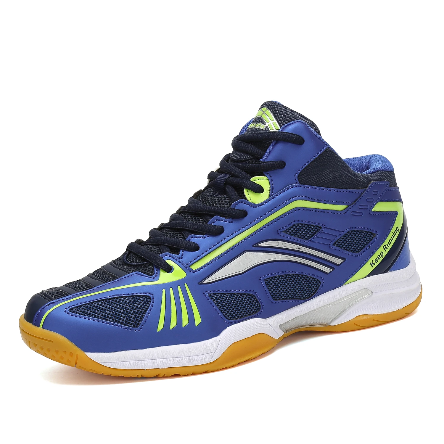 

Men's Badminton Shoes Cross Training Volleyball Tennis Sport Casual Shoes, Blue/white/yellow/orange