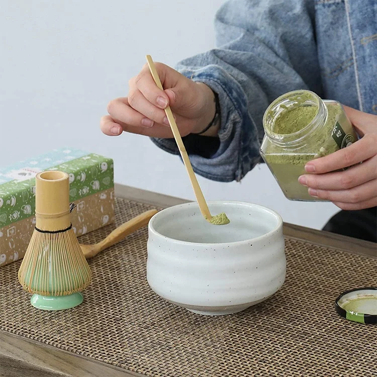 

Popular Luxury Custom Ceramic Chawan White Black Handmade Japanese Matcha Bowl Set, Colorful