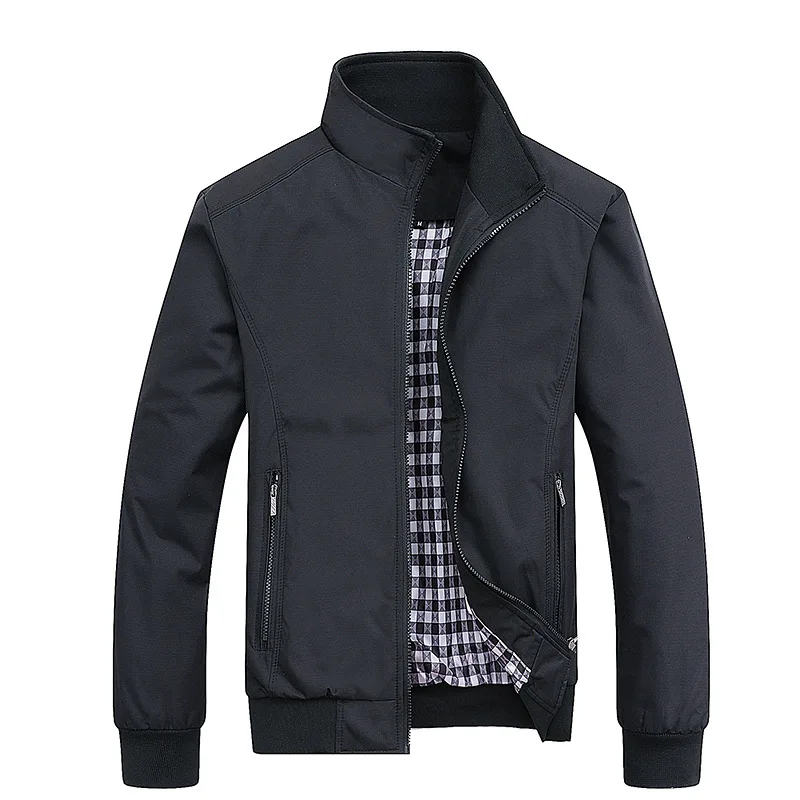 

Wholesale new men's stand-collar solid color coat fashionable handsome jacket, Different colors and support to customized
