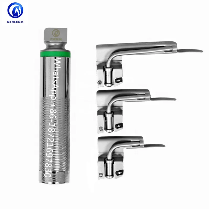 Laryngoscope Set Fiber Optic Illumination Intubation For Infant Child