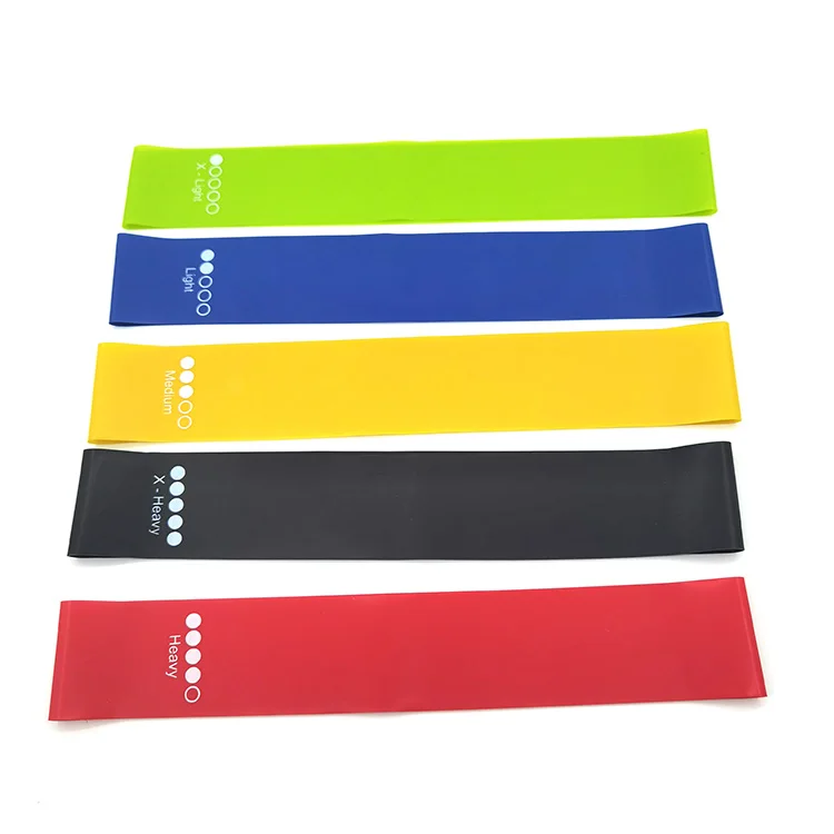 

High quality yoga gym body building 5 level green blue yellow red black latex workout pull up resistance Band