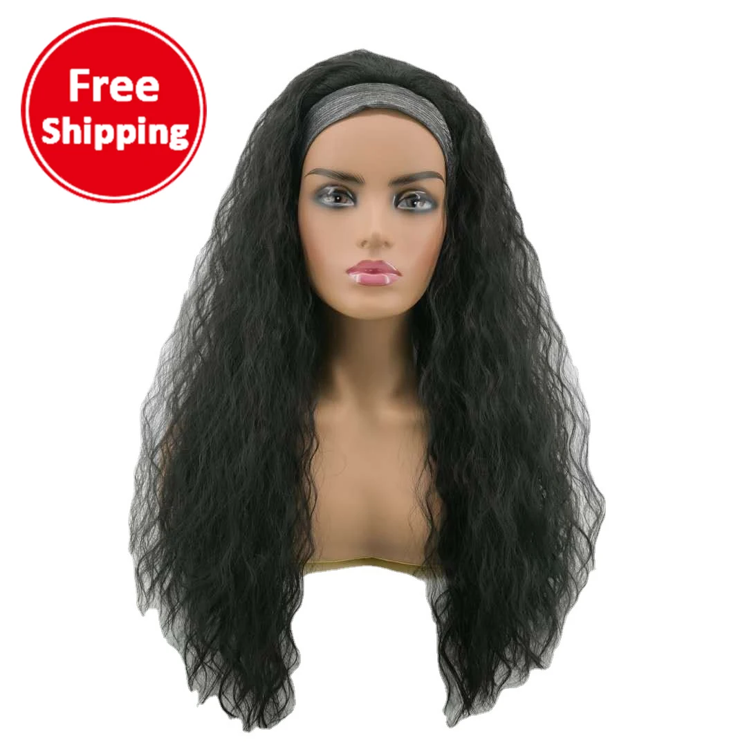 

Brazilian wholesale loose curly headband wig for black women, Natural colors