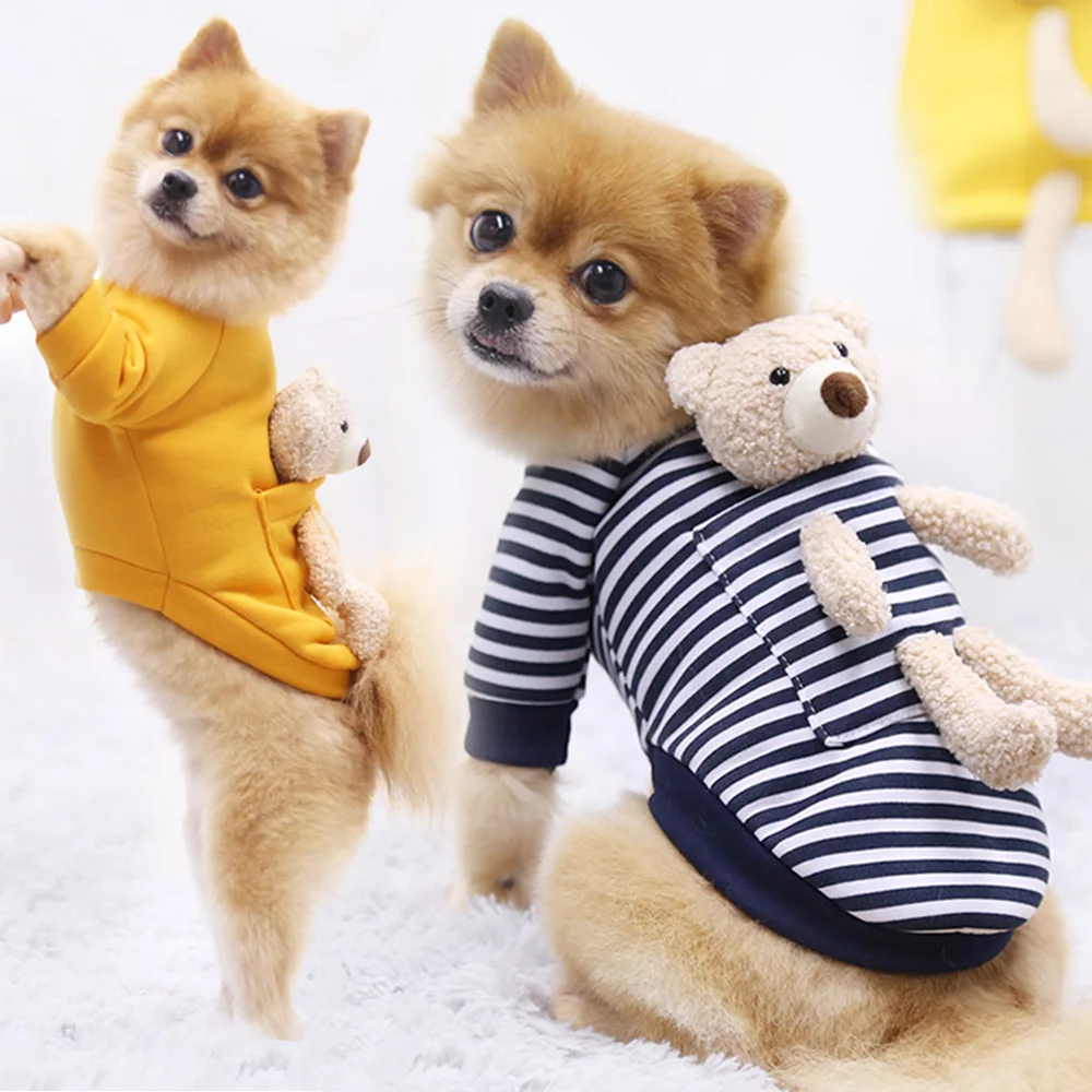 

Cute Pet Bear Pocket Wool Sweater Autumn and Winter Dog Clothes Warm Dog Clothes