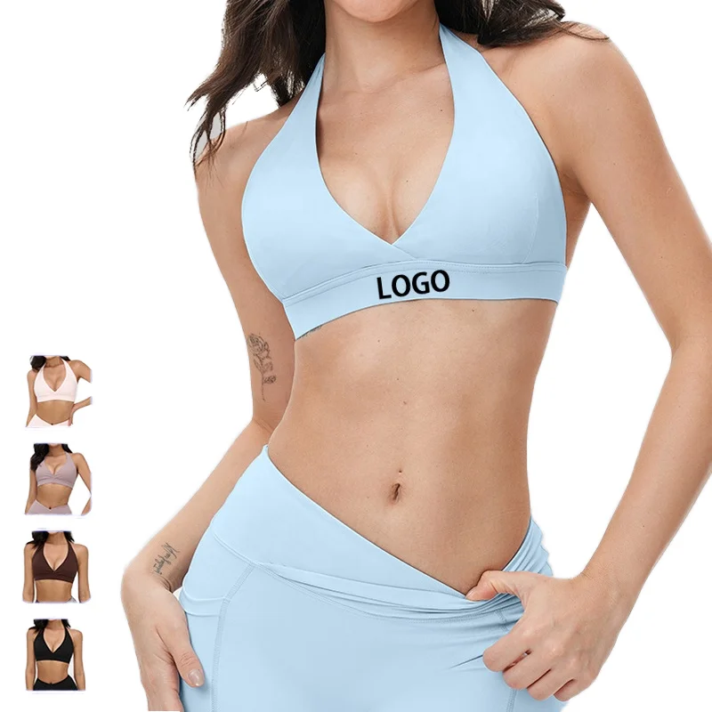 高支撑Nylon材质挂脖式Sports Bra
