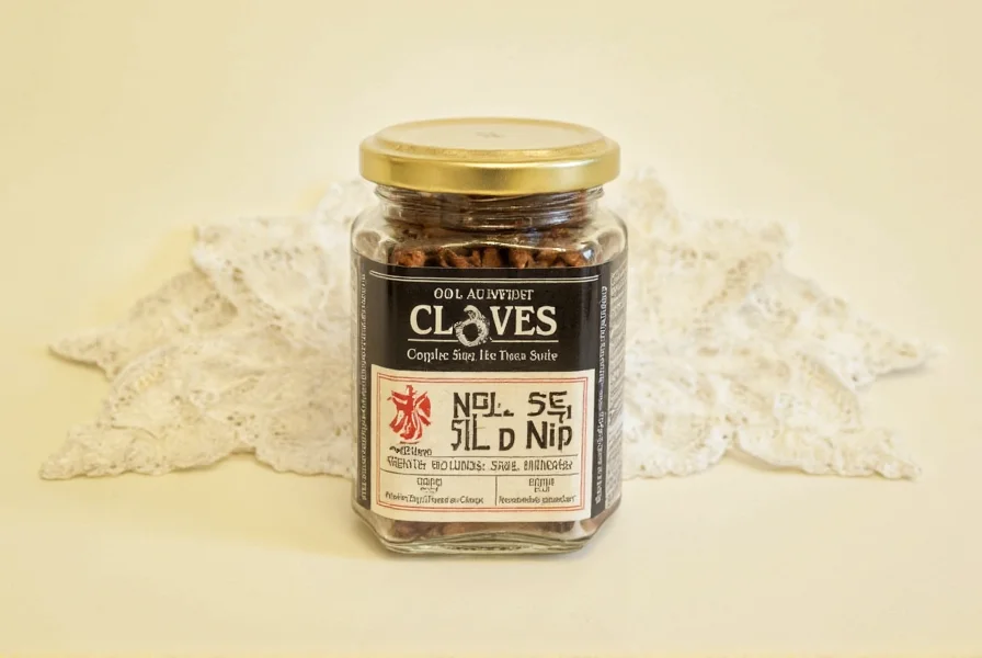 Close-up of whole cloves and ground cloves