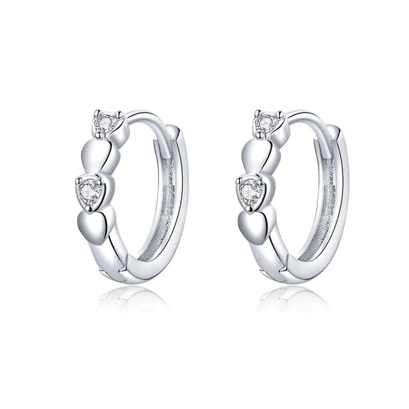 

earrings 925 Sterling silver heart shaped earrings for women