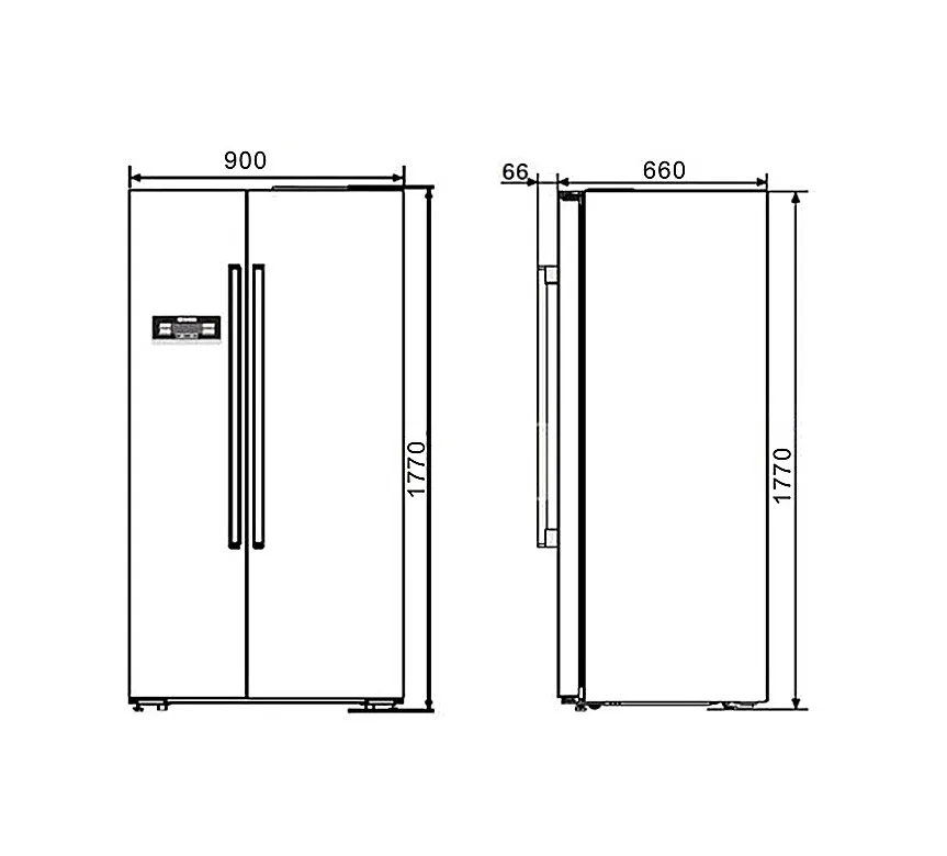 570l Side By Side Refrigerator With Total Frost Free Design Buy Cheap