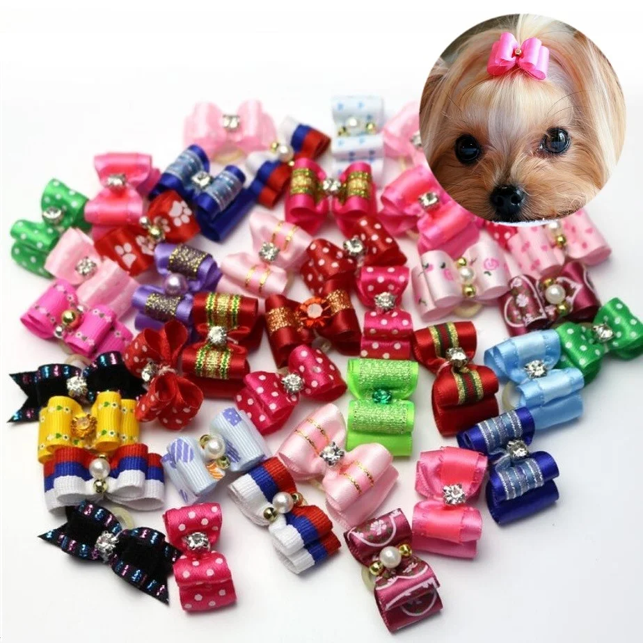 

Free Sample Mix Colors Wholesale Pet Grooming Hair Bows Dog Accessories Dog Grooming Bows, Mix color