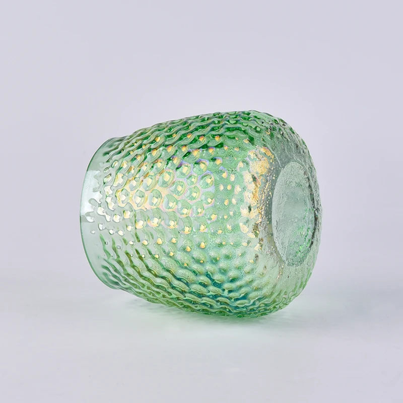 Antique green custom candle container votive glass candle vessel home decor factory