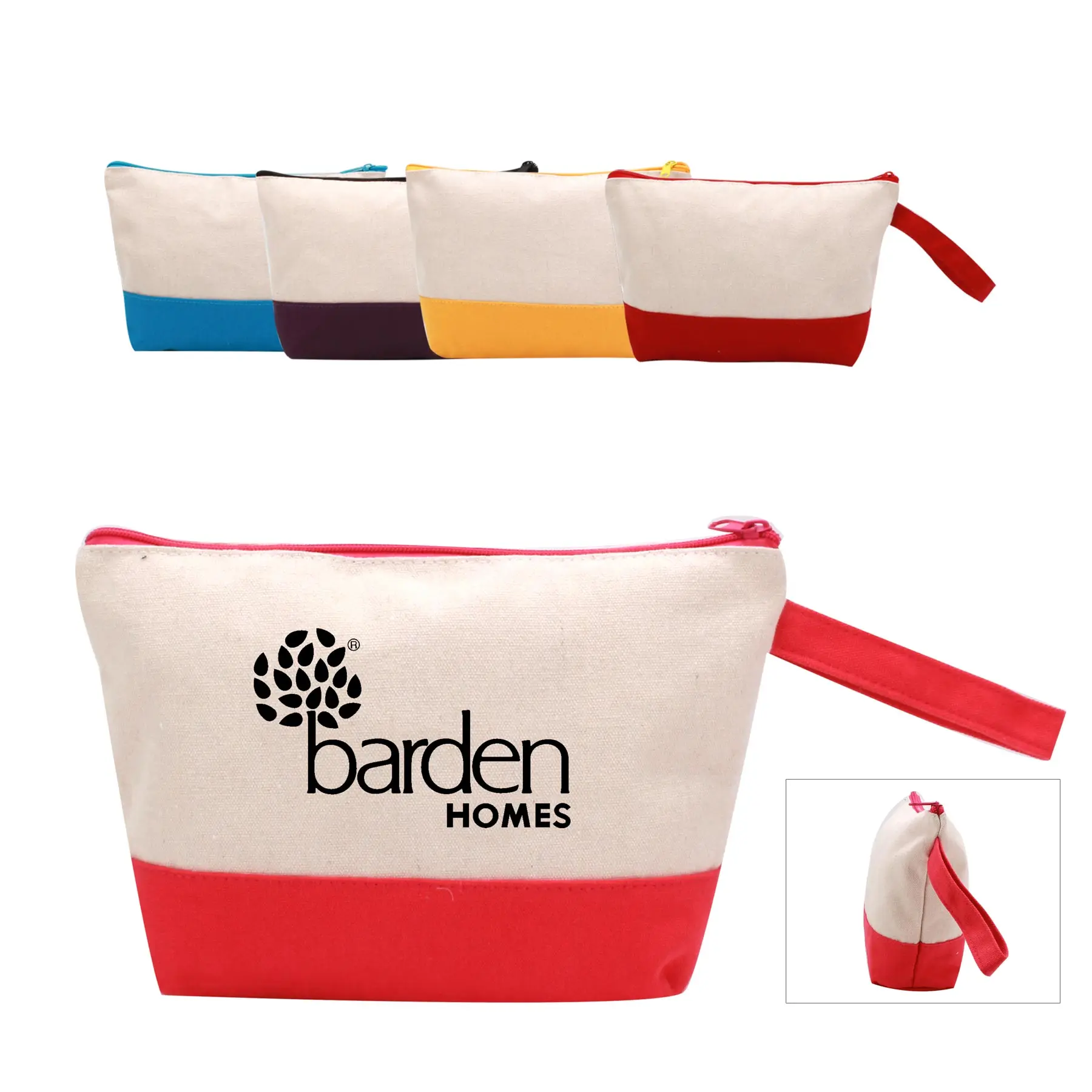 

Cheap price Chinese factory directly sells portable small custom logo zipper bags for make-up canvas washing bags