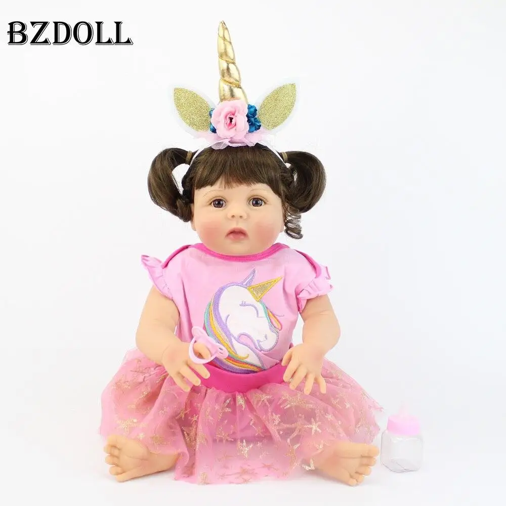 

22" Full Body Silicone Reborn Dolls Realistic Newborn Babies Bebe Alive Girl