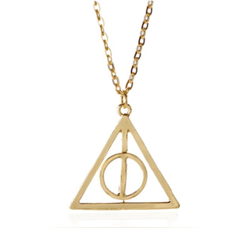 

New Fashion Silver Color Deathly Hallows Harry P Necklace Pendant For Women Men Fans Gifts