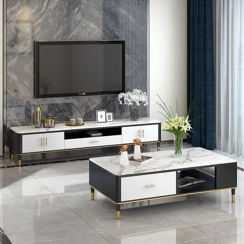 Rock Plate Coffee Table Tv Combination Living Room Simple