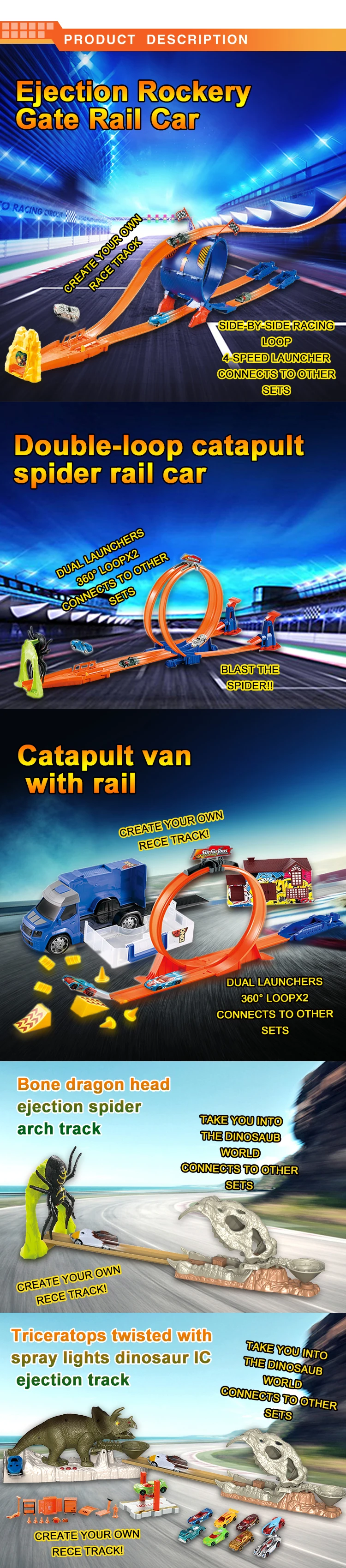 Novelty Products DIY assemble race car slot plastic track toy car