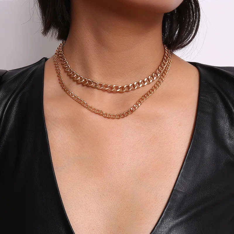 

New Arrival Women Punk Cuban Thick Choker Necklace Hips Hops Chunky Chain Necklace for Women Jewelry