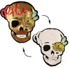 Stock wholesale garment accessories denim patches Cartoon sequin skull patches reversible sequin patches for clothing
