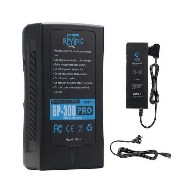 Upgrade 300Wh(20400mAh) V Mount/V-Lock Battery with Upgrade 5A Output D-tap Charger and D-Tap Cable