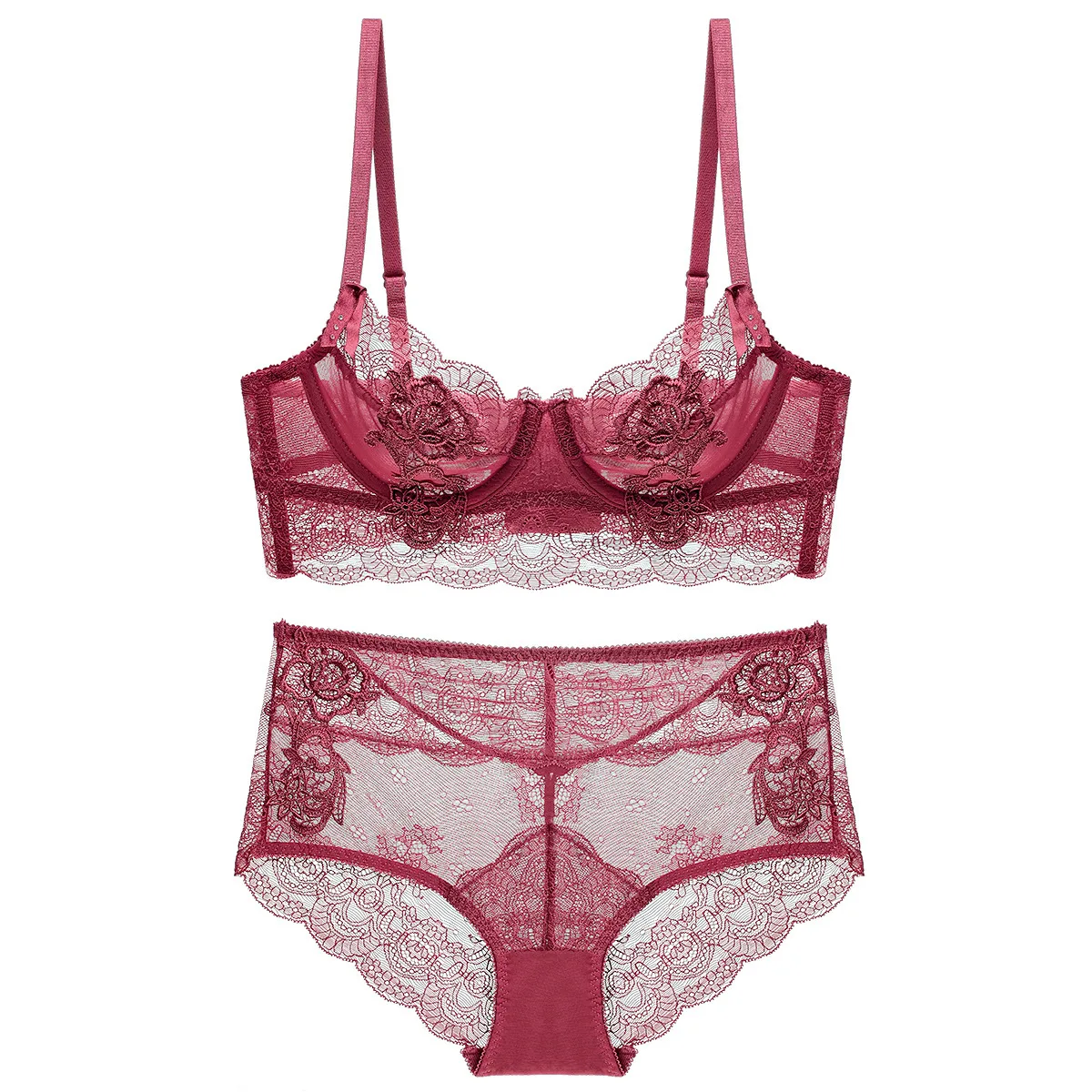 

Lace Lingerie Set Sexy Women's Underwear Transparent Bra Party Lace Lingerie Bra Set Underwear Set Ultra-thin Cup, Customized