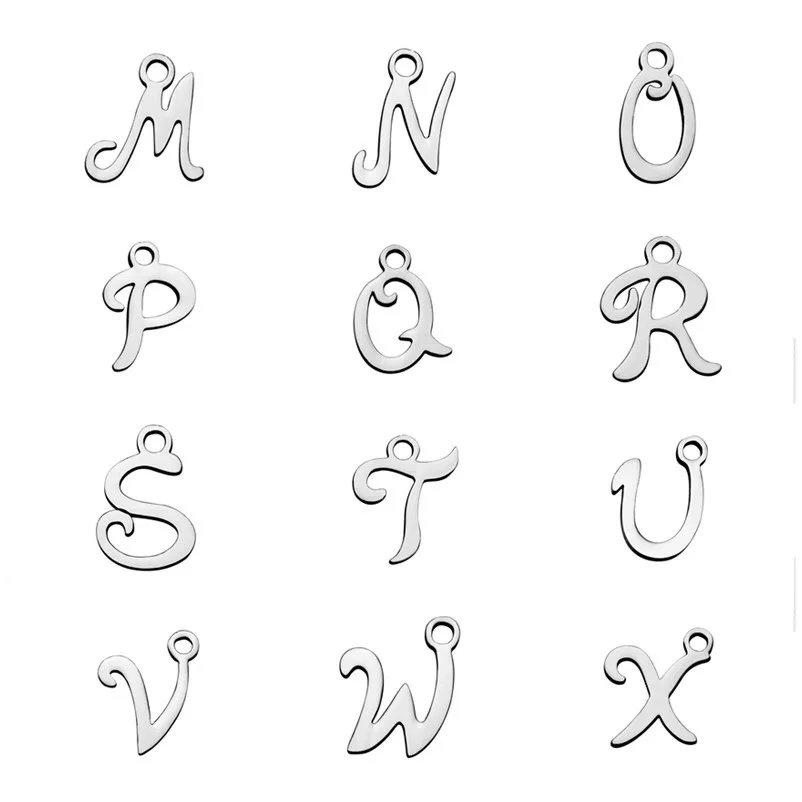 

Stainless steel 26 English letters pendant DIY necklace accessories (SZ065), As picture