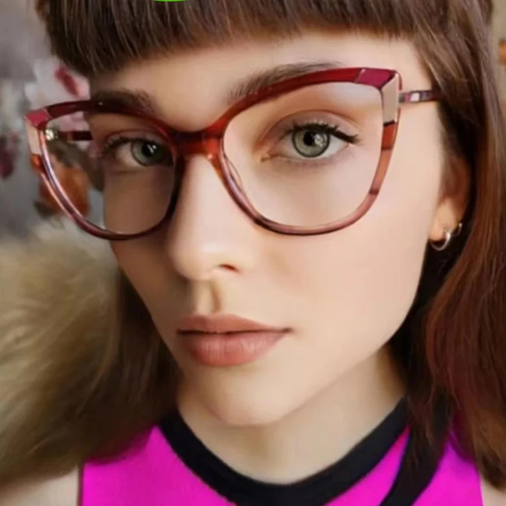

6027 Oversized Cat Eye Glasses Frame Blue Light Blocking Eyewear for Women Designer Glasses Frame Optical Eyewear 2023