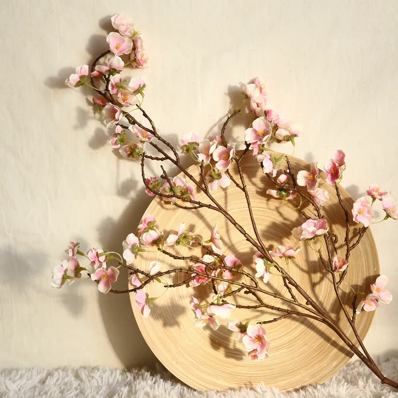 

M-1241 High quality white pink silk cherry blossom stems home wedding decor artificial cherry blossom flower