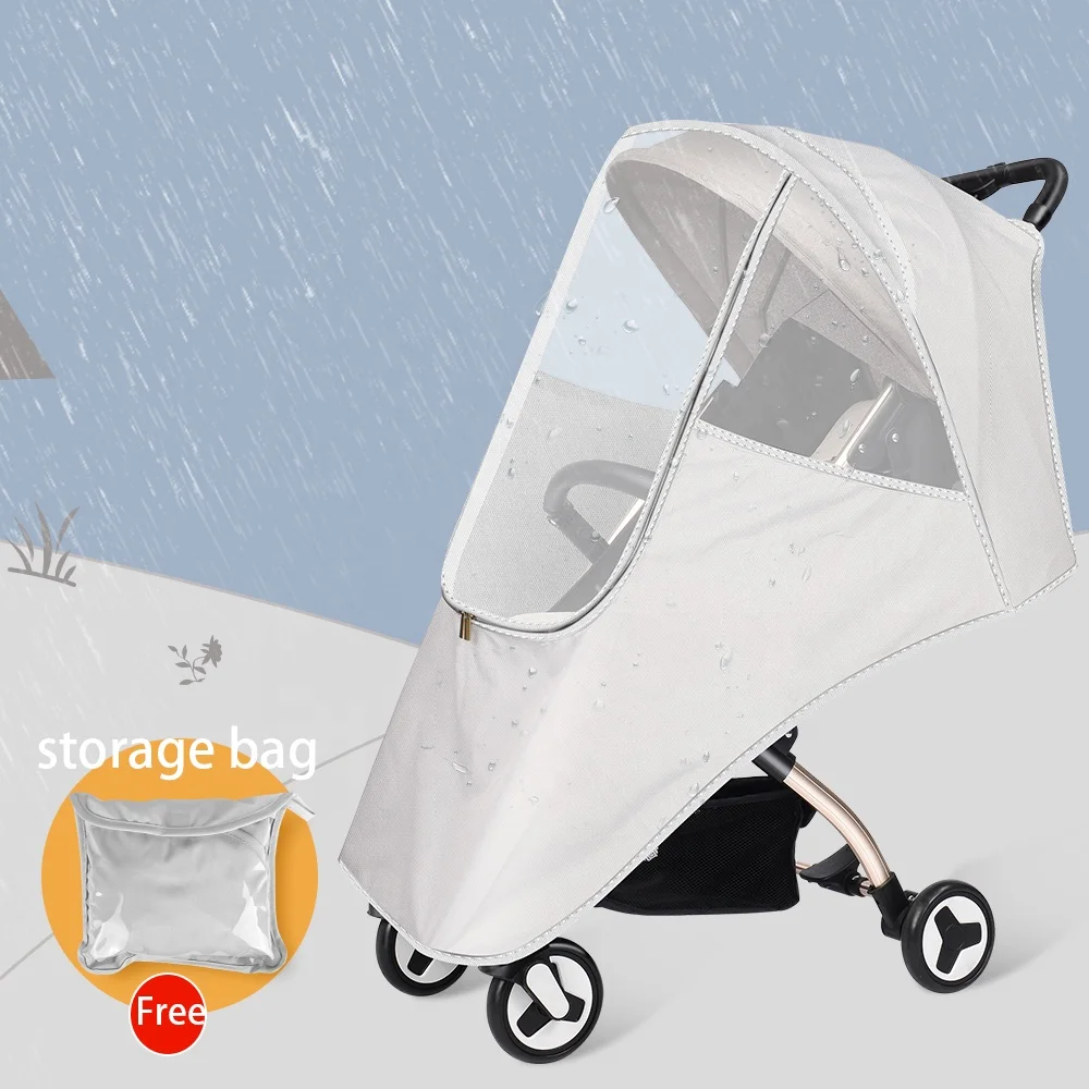 

Latest Baby Products Grey Oxford Fabric Pram Rain Cover Universal Stroller Weather Shield