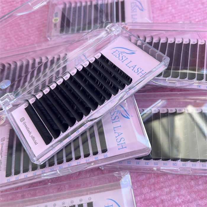 ESSI LASH Private Label Cashmere Eyelash Extensions Korean Natural False Eyelashes Vendor Wholesale Silk Eye Lash Extension