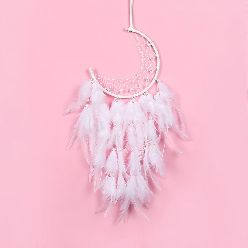 

2022 Wholesale Hot Sale New Design 16cm Handmade Feather White Dream Catcher