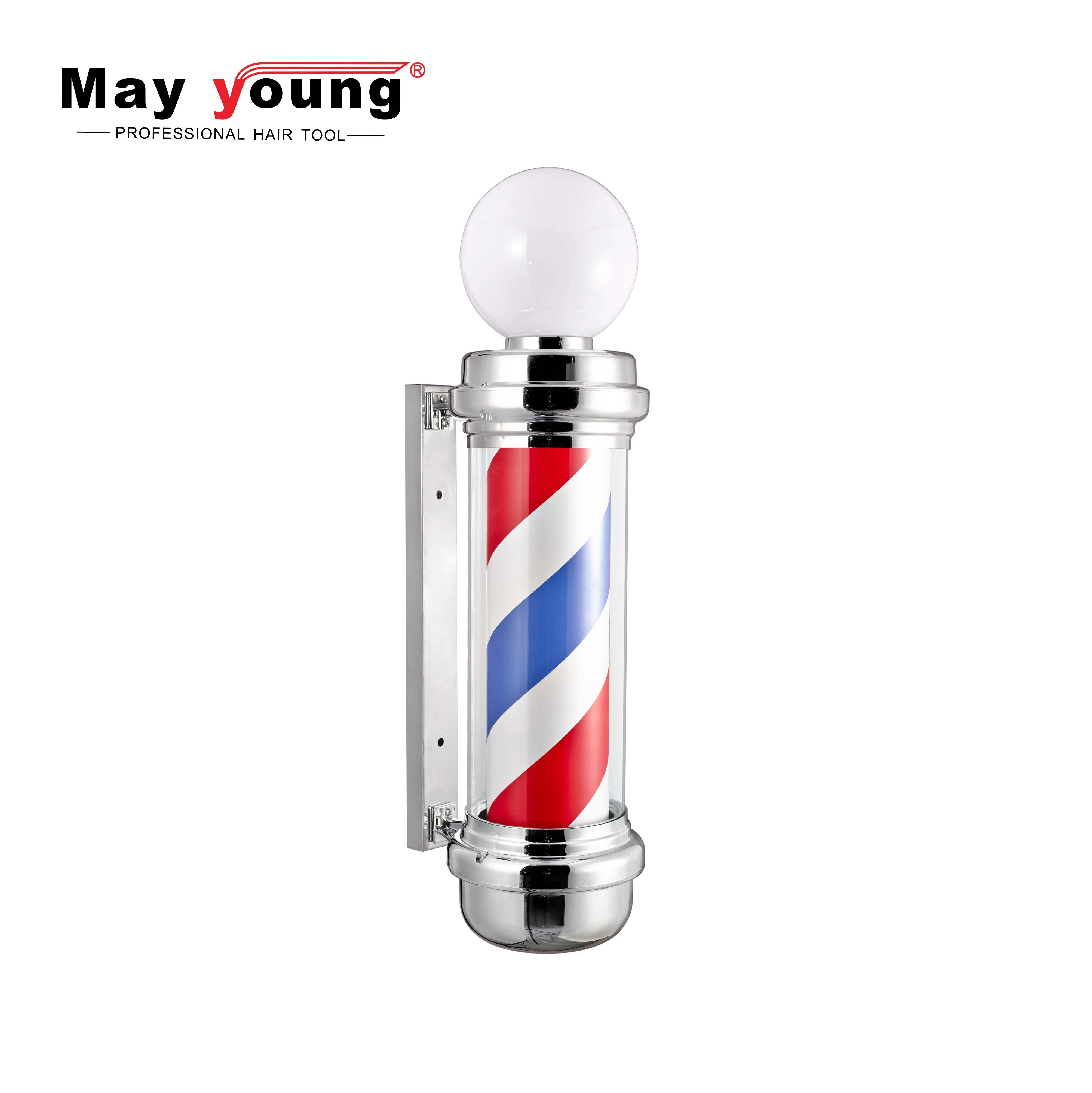 

Hot sell CE classical 2 light rotating barber shop pole
