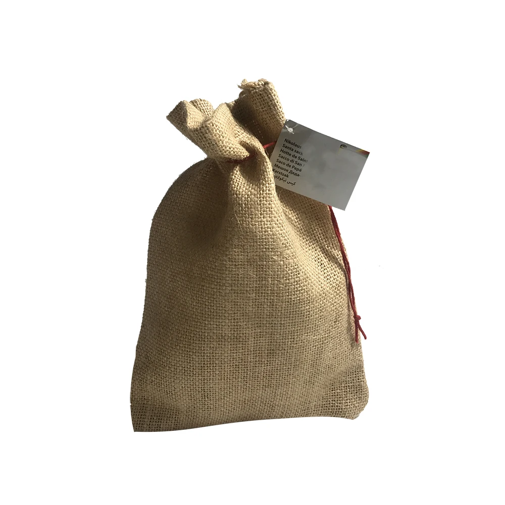 便宜的高品质抽绳黄麻袋粗麻布购物袋新款小彩色格子抽绳袋 - buy hot