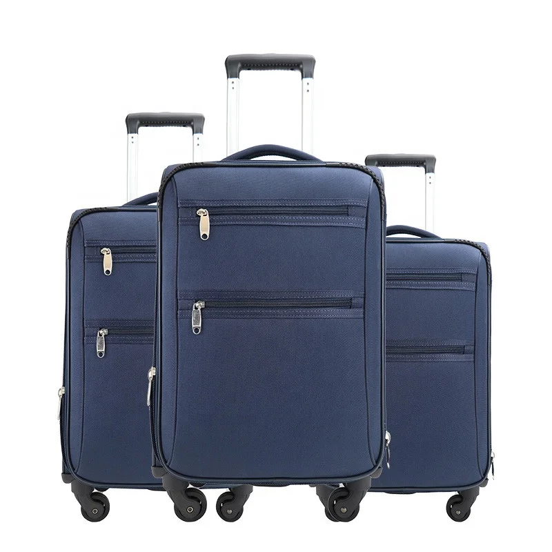 

Promotional Trolley Plane Luggage Expandable Suitcase Set Durable 4 Wheel Spinner Travel Bag, Blue/customized