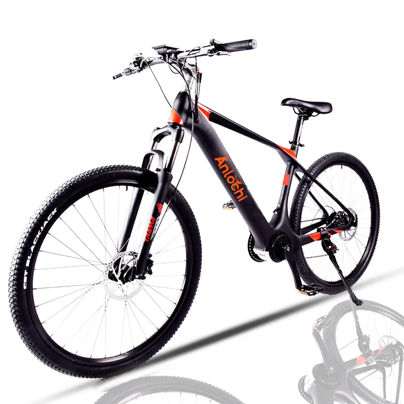 

Anlochi 2021 super cool mid drive carbon fiber ebike 36V250W with strong power 27.5inch mountain electric bike