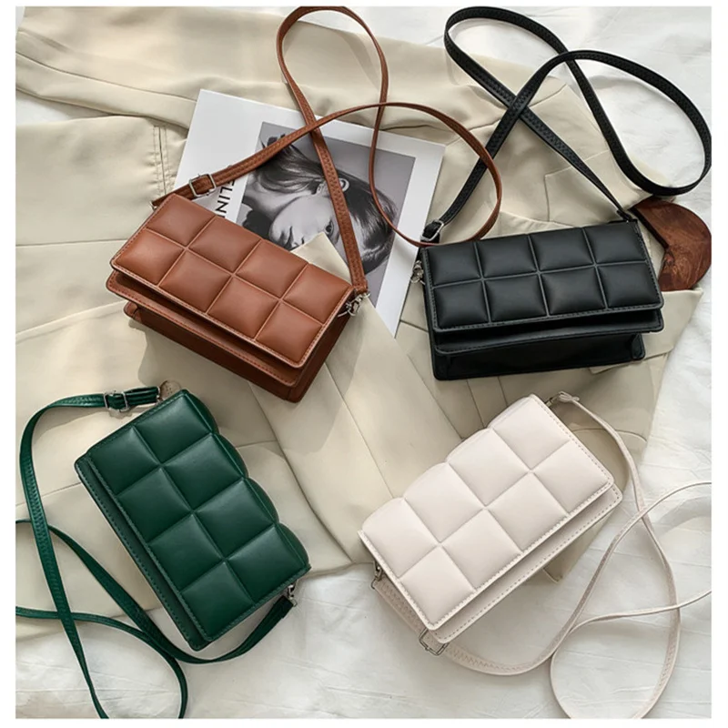 

2021 Ladies Solid Color Square Shoulder Bag Female Travel Small PU Leather Crossbody Bags For Women Fashion Purses and Handbags, 4 colors