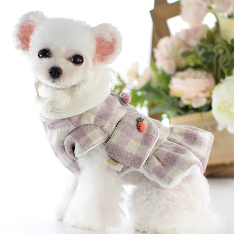 

Wholesale Shearling Collar Pet clothes dog christmas Clothing Skirt