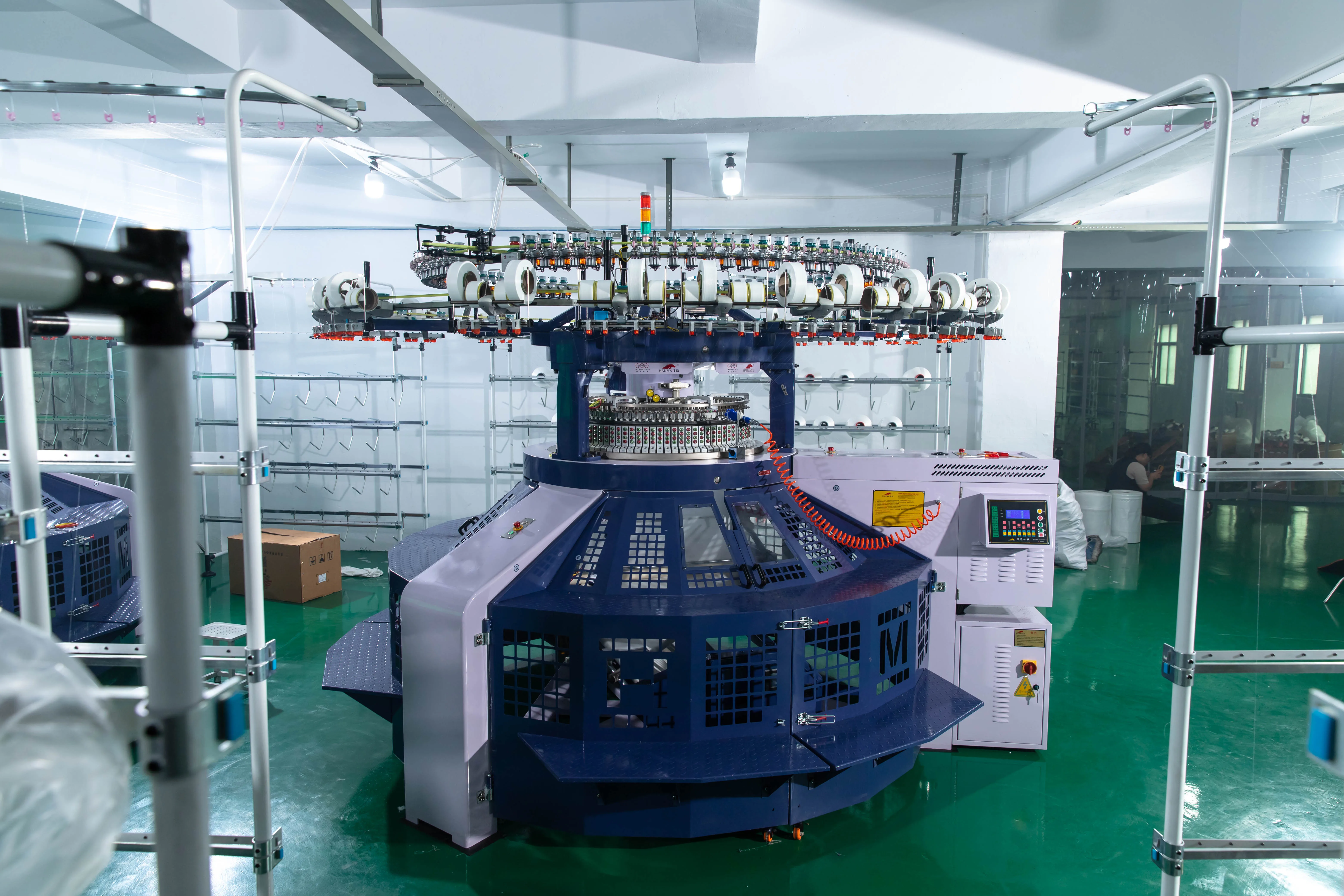 汉马纺织高速双球衣开宽圆形针织机印度