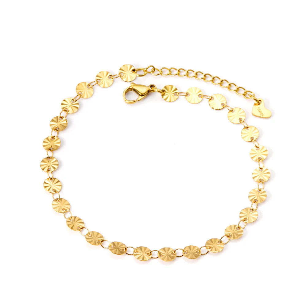 

Custom OEM ODM Wholesale Factory Stainless Steel Gold Women Anklet, Gold/silver available