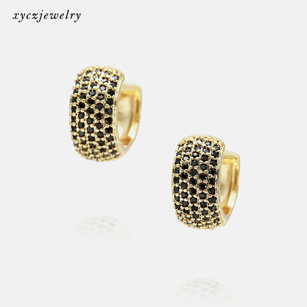 

Fine 18k gold jewelry earrings women cz hoop earrings, Picture