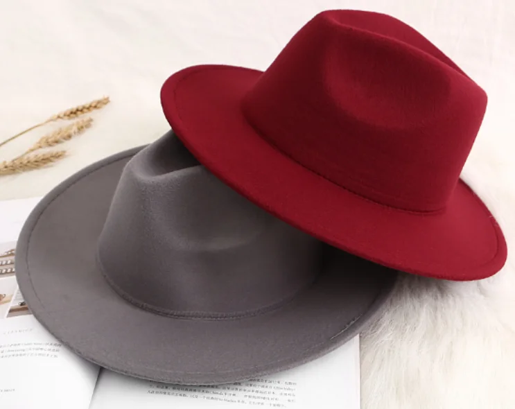 
Outdoor Vintage Men women Summer Wide Brim Panama Fedora Sun Hat felt Fedora Hats caps 