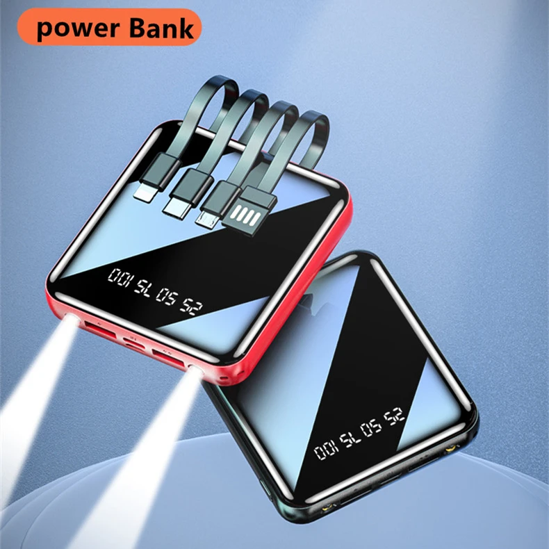 

Dual port mini slim mobile charger high quality powerbank 20000mah powerbank portable power bank 10000mah with usb, Black, red