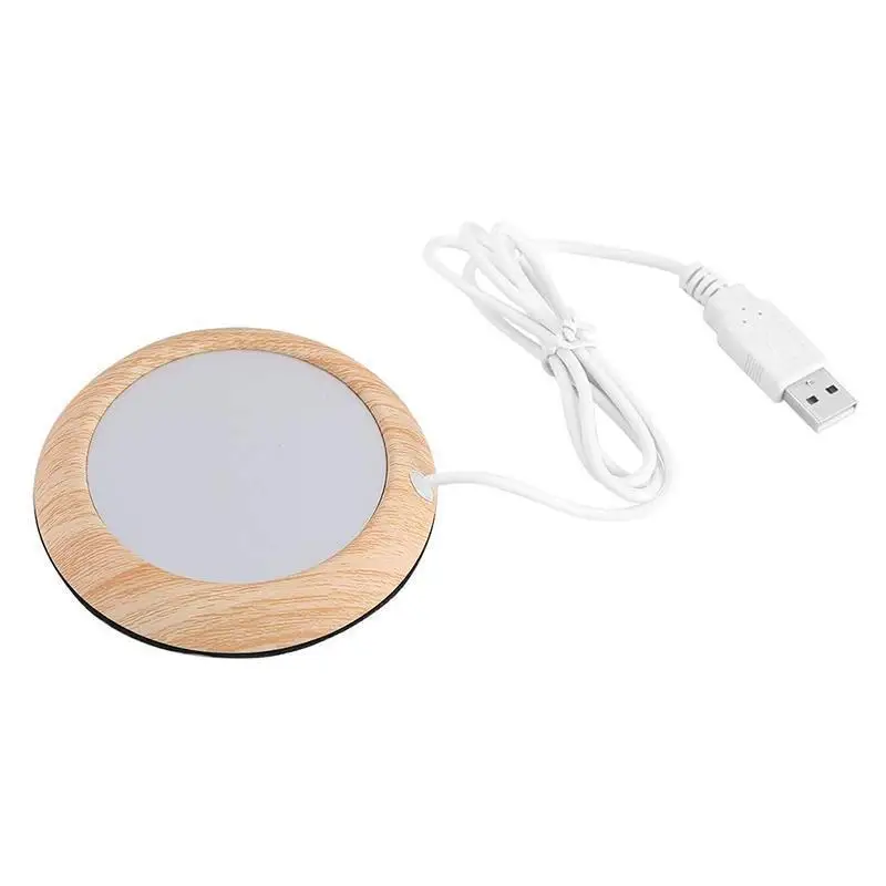 

Electric Tea Cup Mat Beverage Cup Heater USB Wood Grain Coffee Mug Warmer For Home Office Appliance