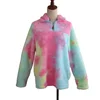 Hot Sale Watercolor Kids Sweatshirt Tie-dyed Tunic Women Grit Sherpa Pullover