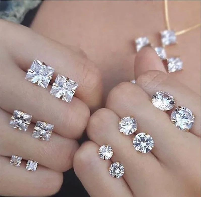

diamond stud earring single stone earring