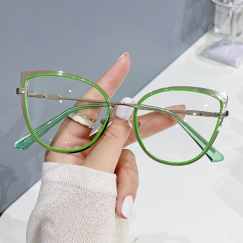 

2023 trendy cat eye design blue light blocking glasses anti retro fashion optical frames eyeglasses frames for women