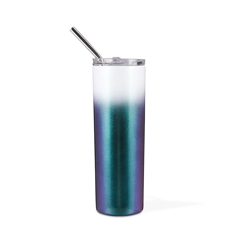 

2021 High quality top sales in amazon wholesales 20oz vacuum insulated skiny tumbler with straw