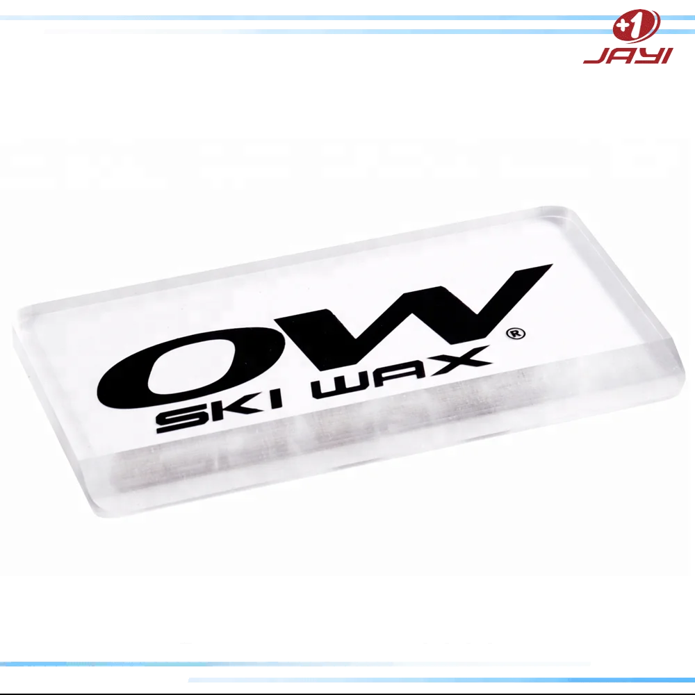 Customized size logo clear acrylic ski wax scraper