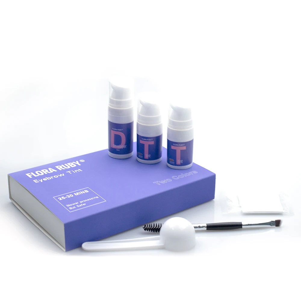 

Professional Semi Permanent Mascara Color Brow Lashes Dye Eyebrow Eyelash Tint Kit Private Label, Custom color