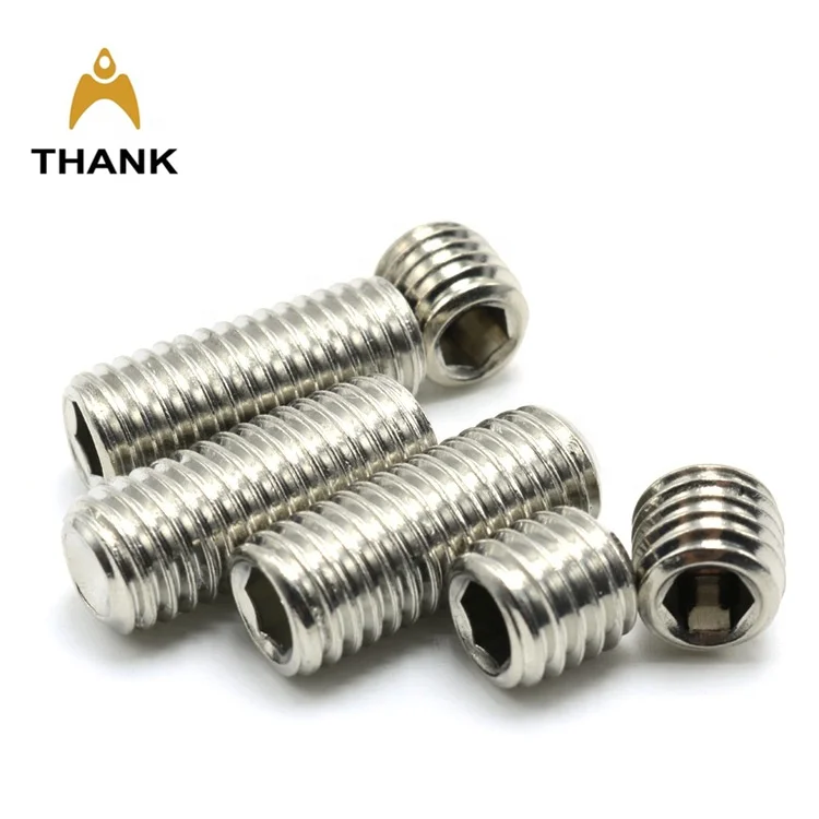 
DIN916 SS304 hexagon socket slotted set screws with dog point 