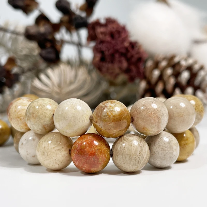 

Hot Selling Beads for Jewelry Making Craft Natural Coral Jade Chrysanthemum Gemstone Round Loose Beads 15.5"