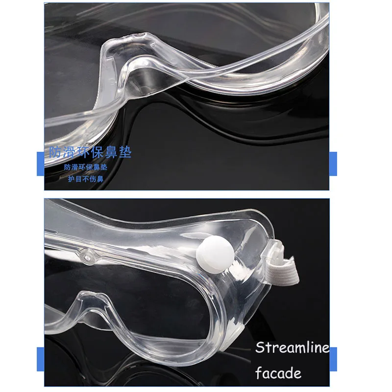
Splash Resistant Lens Breathable Valves Anti-Fog Safety Glasses, Over-Glasses with Soft Nose Piece 